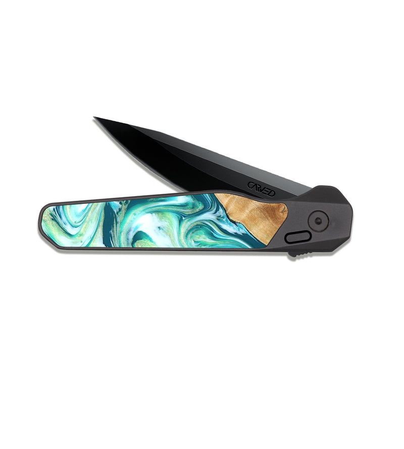 EDC Dark Slate Wood Pocket Knife - Corey (Green, 823524)