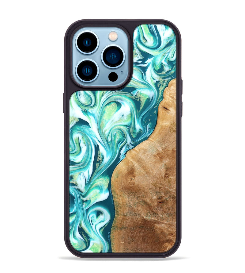 iPhone 14 Pro Max Wood Phone Case - Corey (Green, 823524)