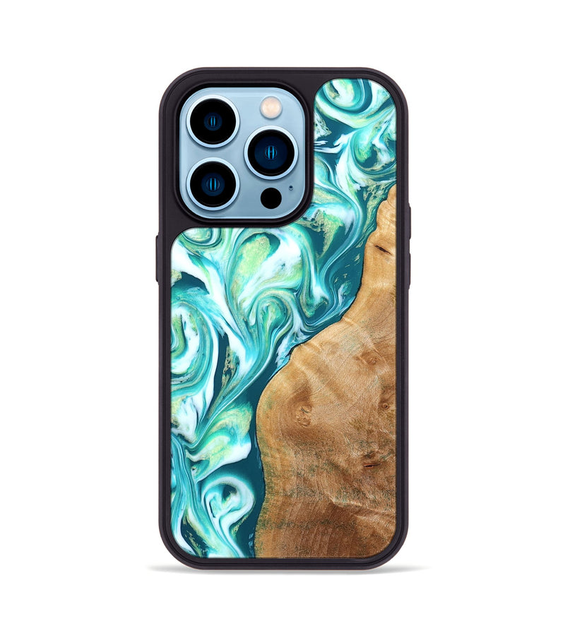 iPhone 14 Pro Wood Phone Case - Corey (Green, 823524)
