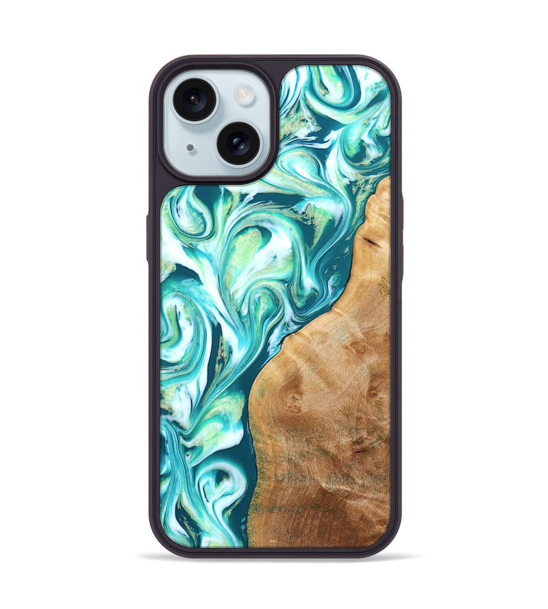 iPhone 15 Wood Phone Case - Corey (Green, 823524)