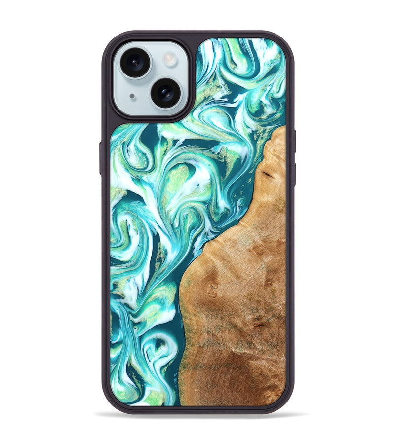 iPhone 15 Plus Wood Phone Case - Corey (Green, 823524)