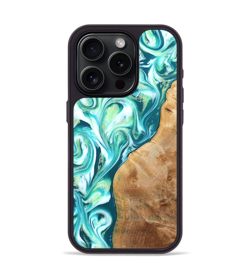 iPhone 15 Pro Wood Phone Case - Corey (Green, 823524)