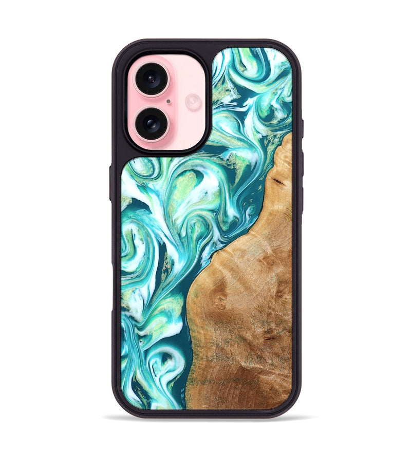 iPhone 16 Wood Phone Case - Corey (Green, 823524)