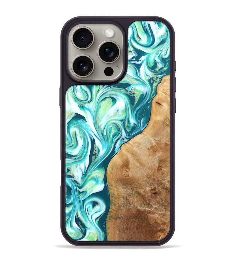 iPhone 16 Pro Max Wood Phone Case - Corey (Green, 823524)