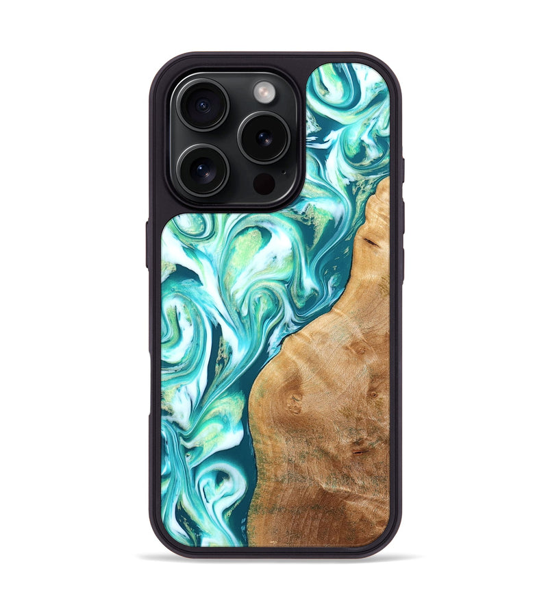 iPhone 16 Pro Wood Phone Case - Corey (Green, 823524)