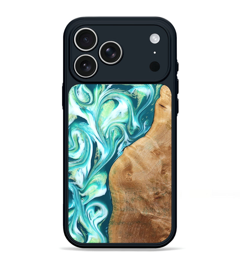 iPhone 17 Pro Max Wood Phone Case - Corey (Green, 823524)