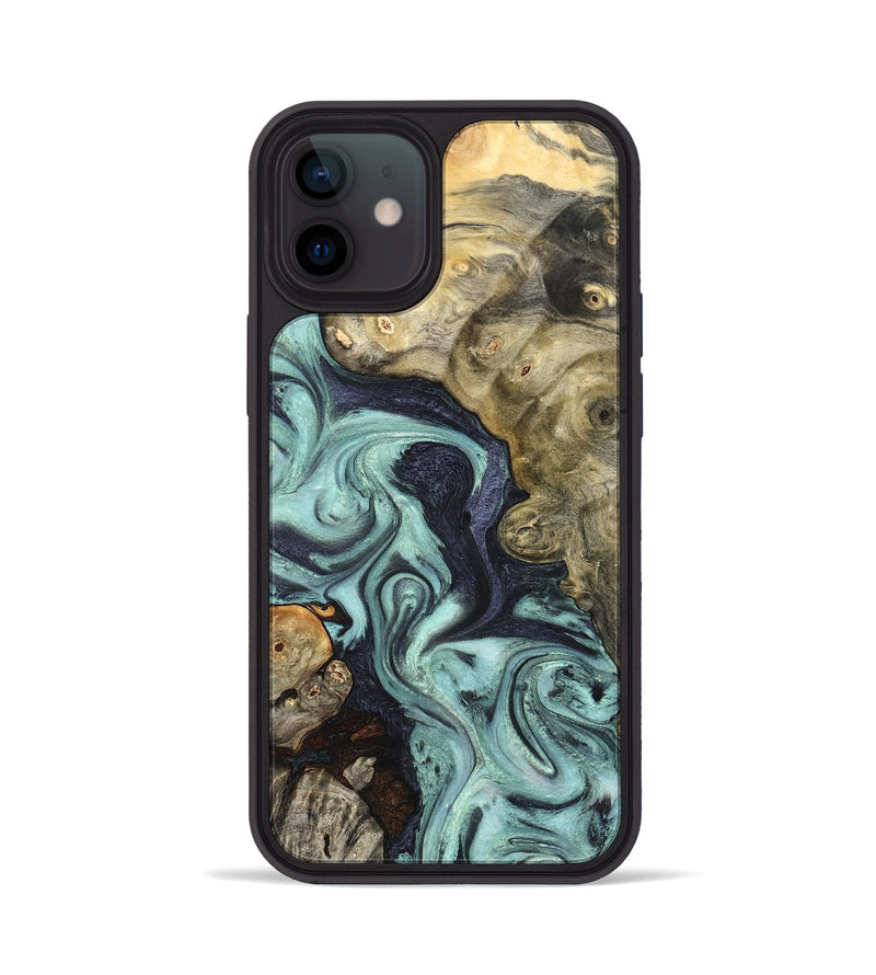 iPhone 12 Wood Phone Case - Elena (Green, 823525)