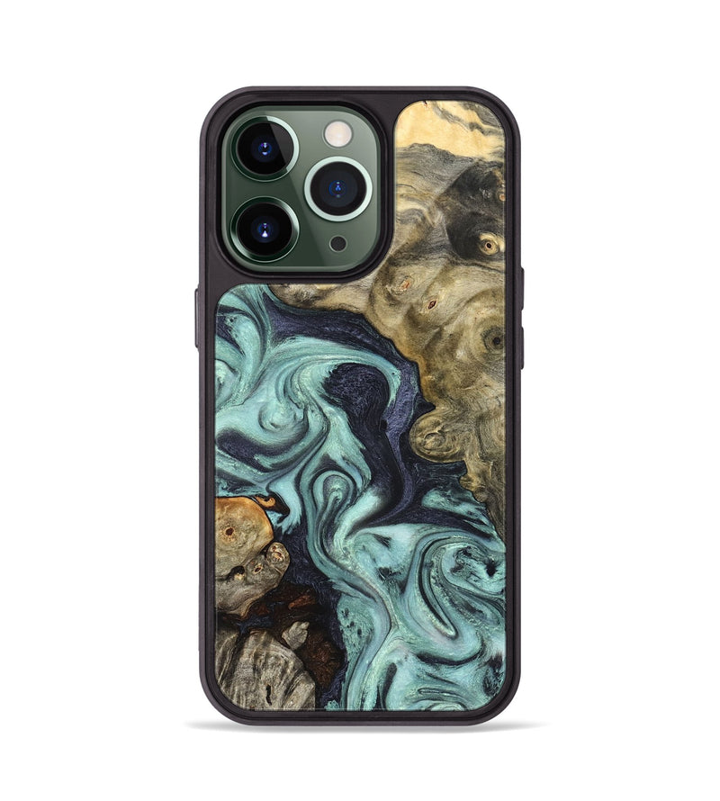 iPhone 13 Pro Wood Phone Case - Elena (Green, 823525)