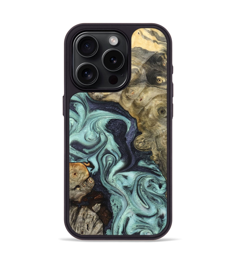 iPhone 15 Pro Wood Phone Case - Elena (Green, 823525)