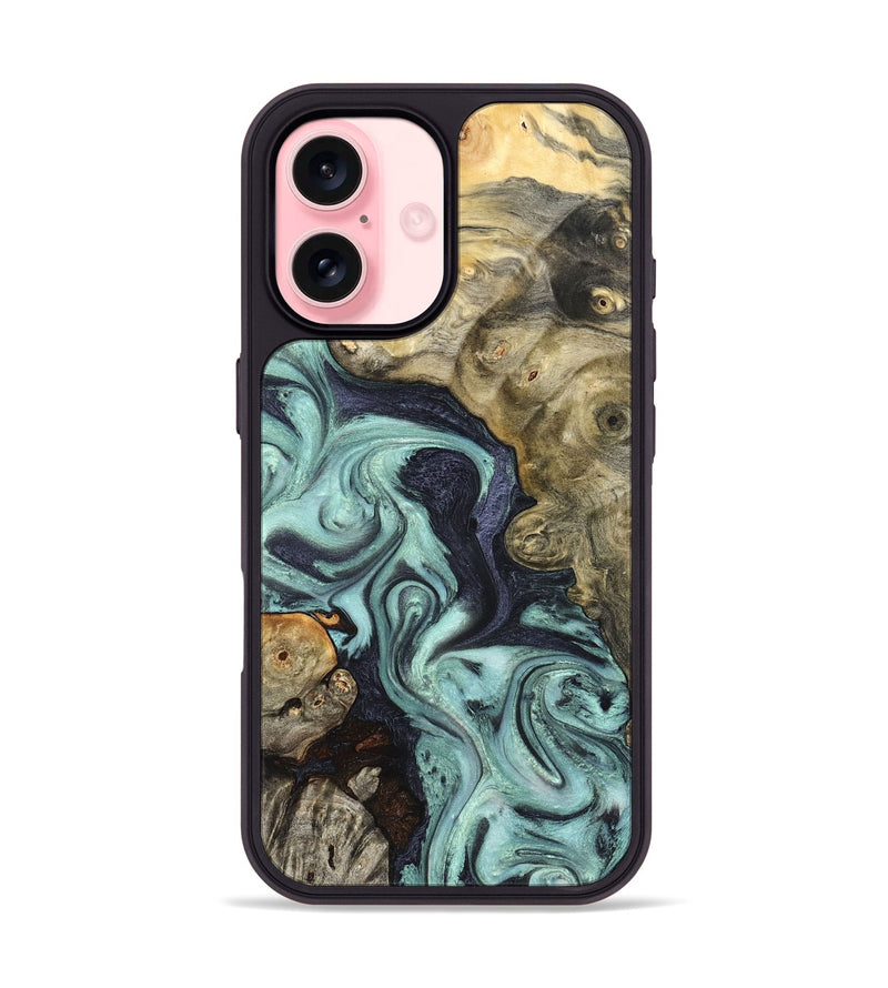 iPhone 16 Wood Phone Case - Elena (Green, 823525)