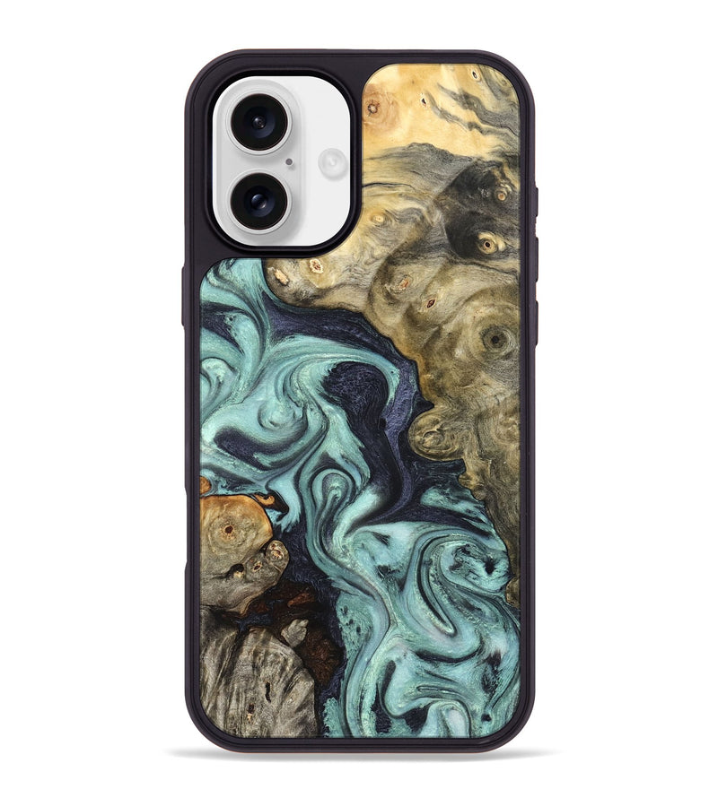 iPhone 16 Plus Wood Phone Case - Elena (Green, 823525)