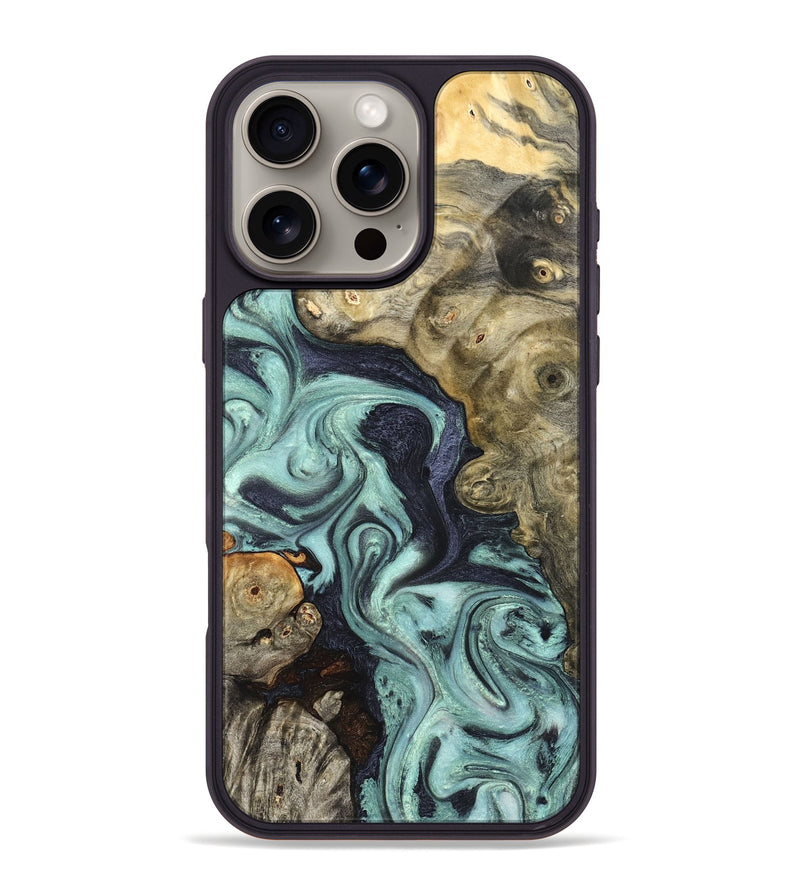 iPhone 16 Pro Max Wood Phone Case - Elena (Green, 823525)