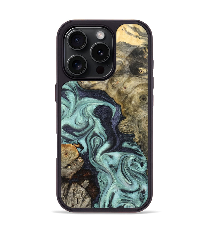 iPhone 16 Pro Wood Phone Case - Elena (Green, 823525)