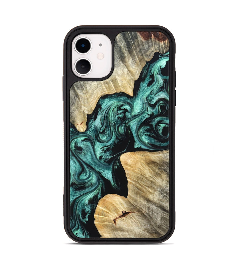 iPhone 11 Wood Phone Case - Kevon (Green, 823526)