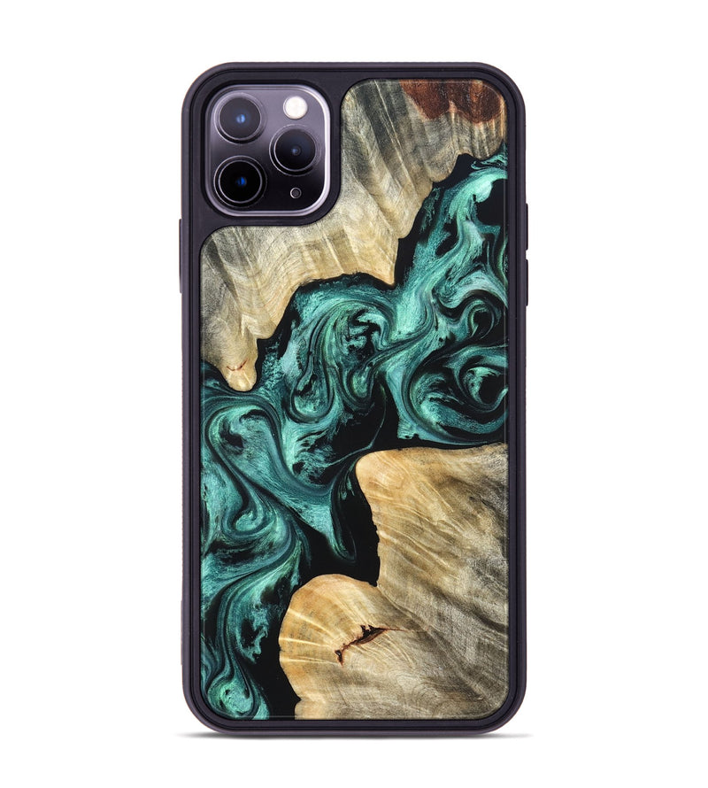 iPhone 11 Pro Max Wood Phone Case - Kevon (Green, 823526)