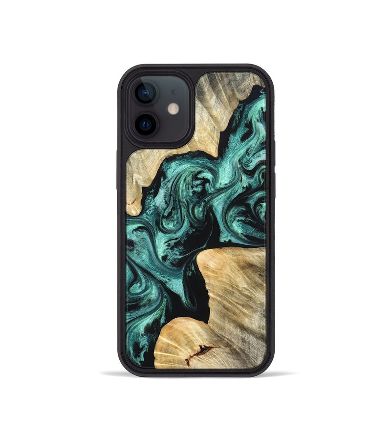 iPhone 12 mini Wood Phone Case - Kevon (Green, 823526)