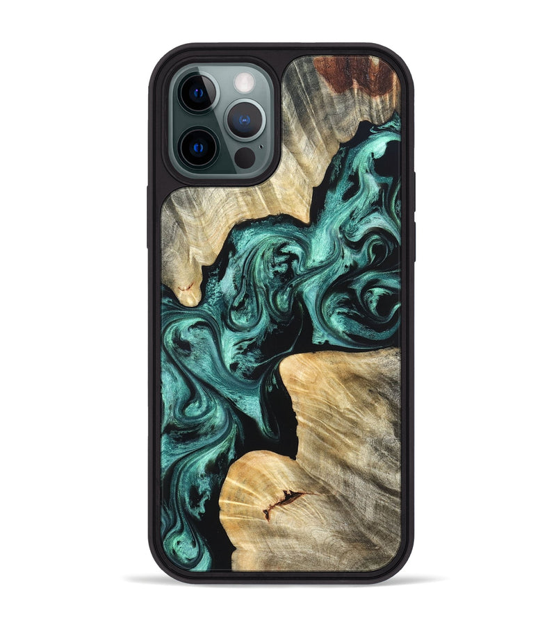 iPhone 12 Pro Max Wood Phone Case - Kevon (Green, 823526)