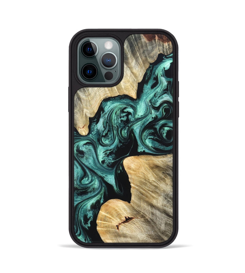 iPhone 12 Pro Wood Phone Case - Kevon (Green, 823526)