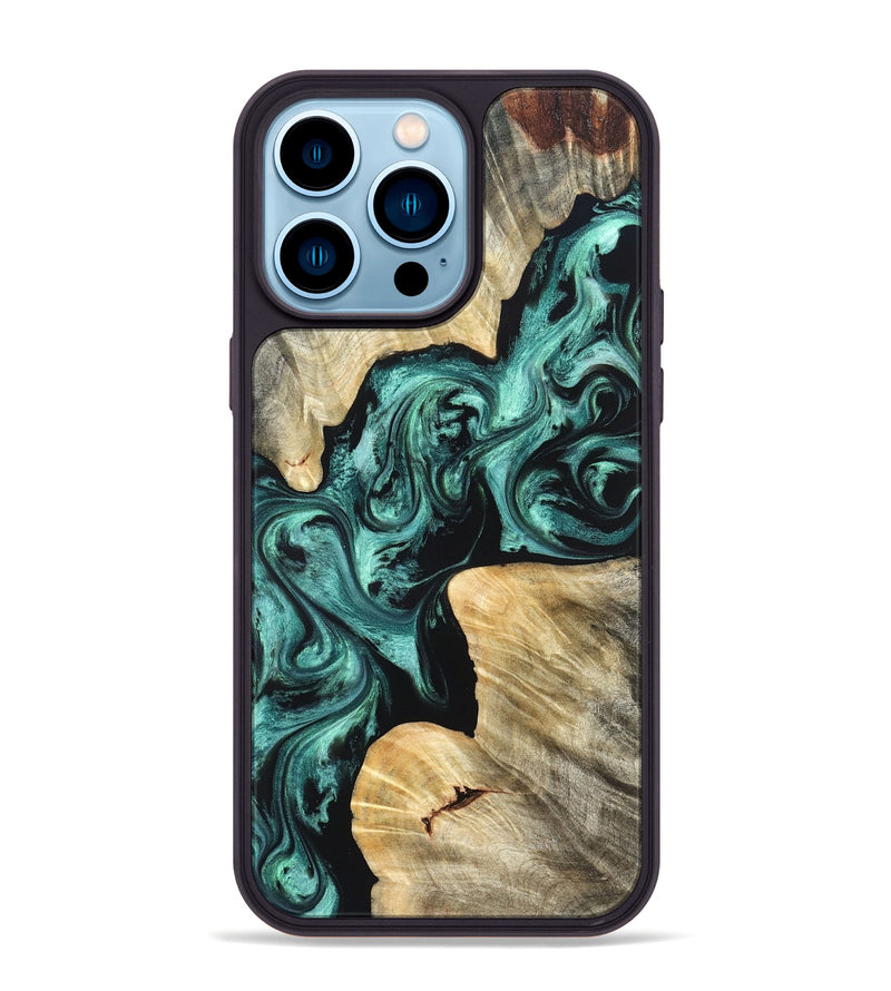iPhone 14 Pro Max Wood Phone Case - Kevon (Green, 823526)