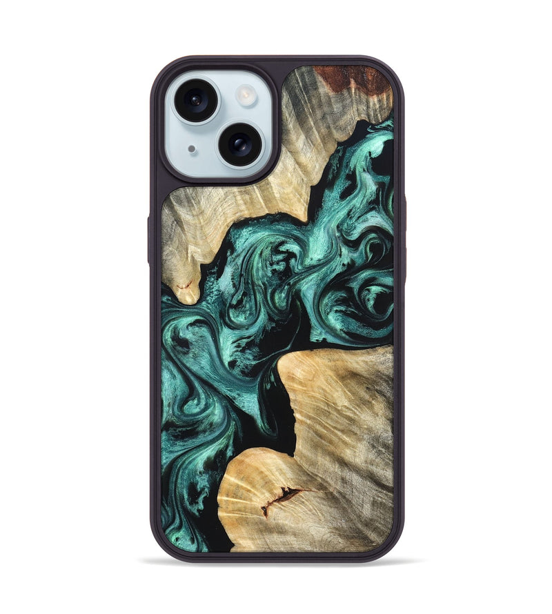iPhone 15 Wood Phone Case - Kevon (Green, 823526)