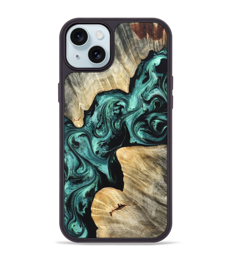 iPhone 15 Plus Wood Phone Case - Kevon (Green, 823526)