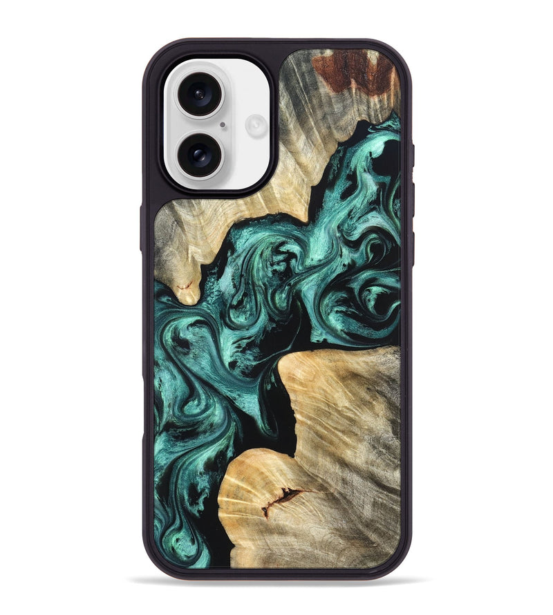 iPhone 16 Plus Wood Phone Case - Kevon (Green, 823526)
