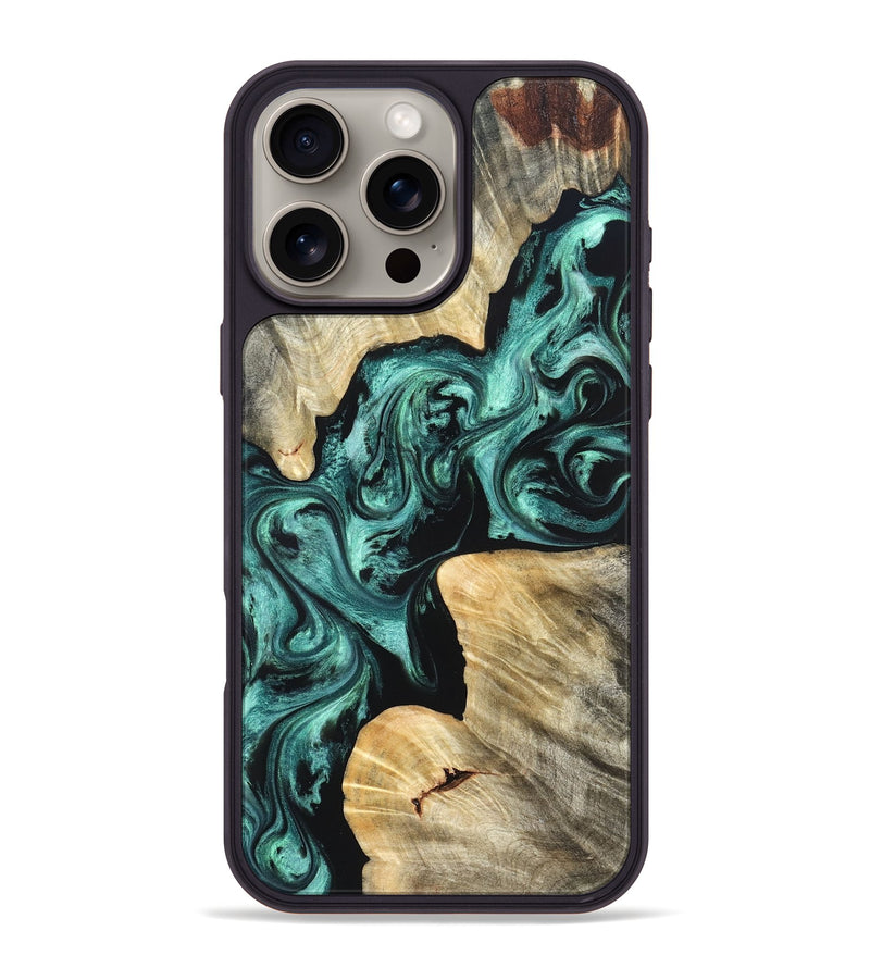 iPhone 16 Pro Max Wood Phone Case - Kevon (Green, 823526)
