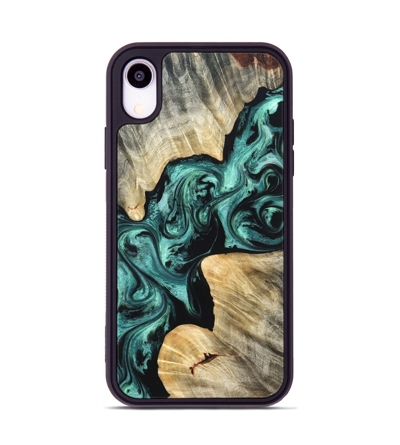 iPhone Xr Wood Phone Case - Kevon (Green, 823526)