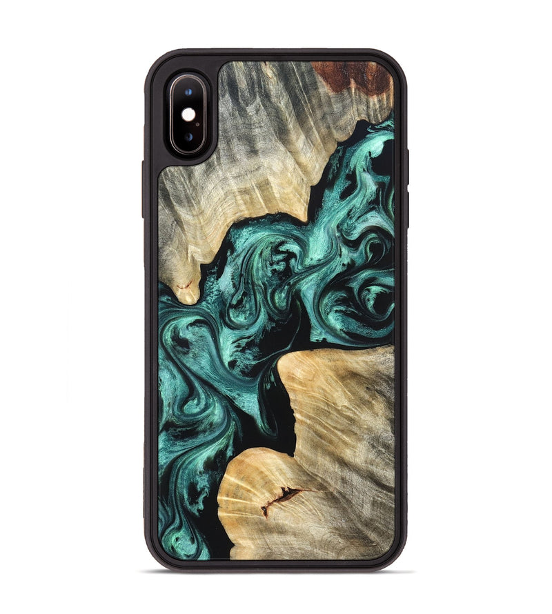 iPhone Xs Max Wood Phone Case - Kevon (Green, 823526)