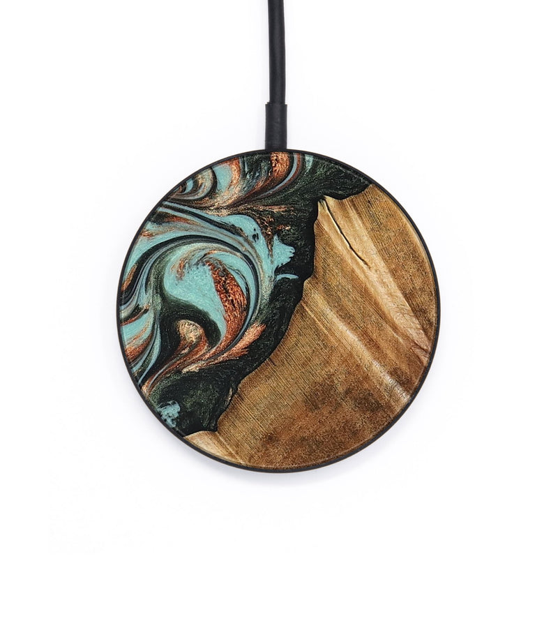Circle Wood Wireless Charger - Eboni (Green, 823527)