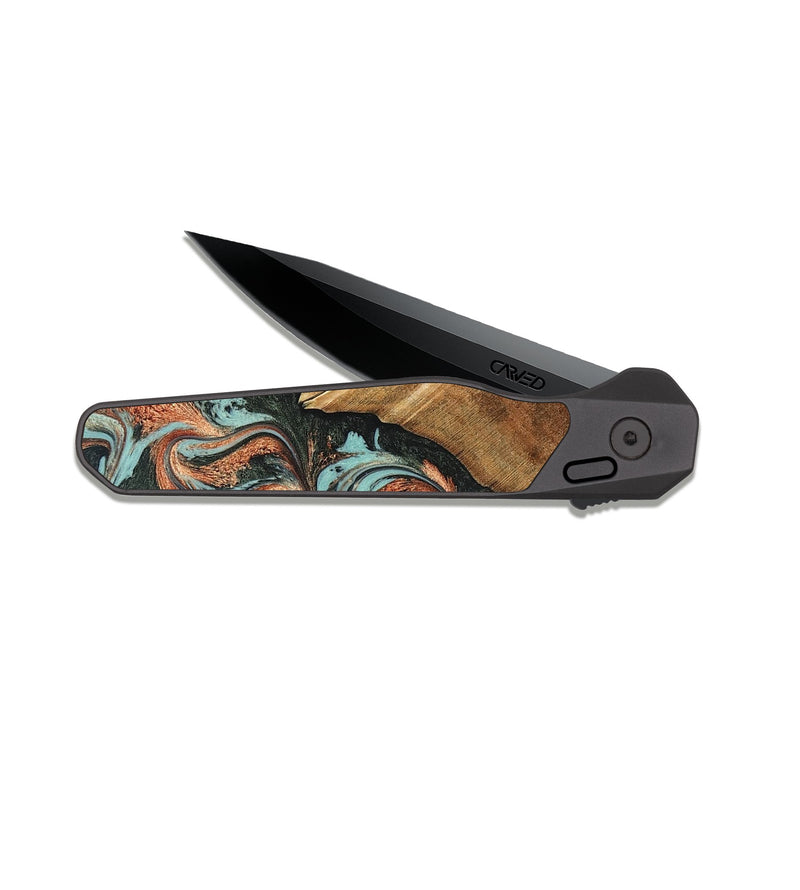 EDC Dark Slate Wood Pocket Knife - Eboni (Green, 823527)