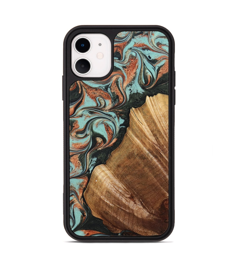 iPhone 11 Wood Phone Case - Eboni (Green, 823527)