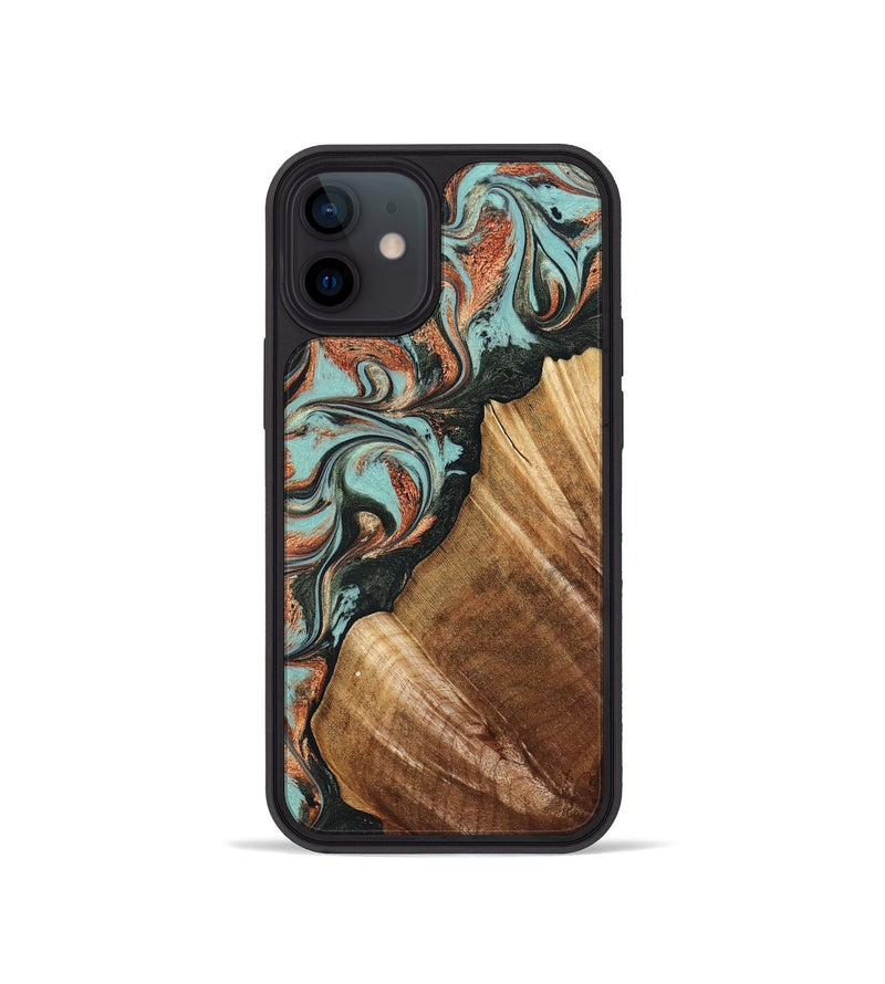 iPhone 12 mini Wood Phone Case - Eboni (Green, 823527)