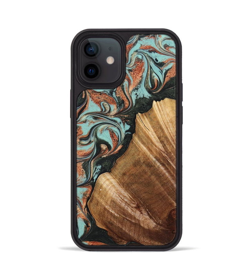 iPhone 12 Wood Phone Case - Eboni (Green, 823527)