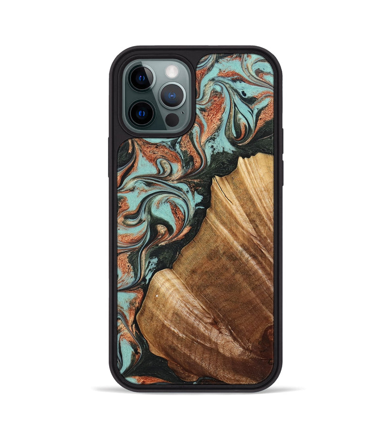 iPhone 12 Pro Wood Phone Case - Eboni (Green, 823527)