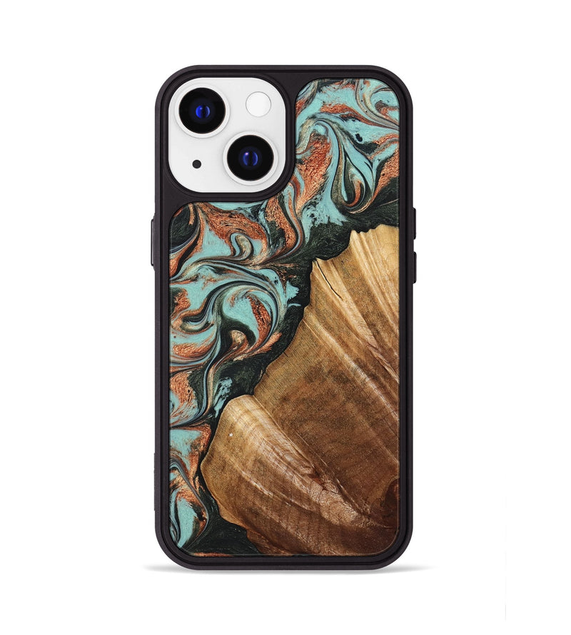 iPhone 13 Wood Phone Case - Eboni (Green, 823527)