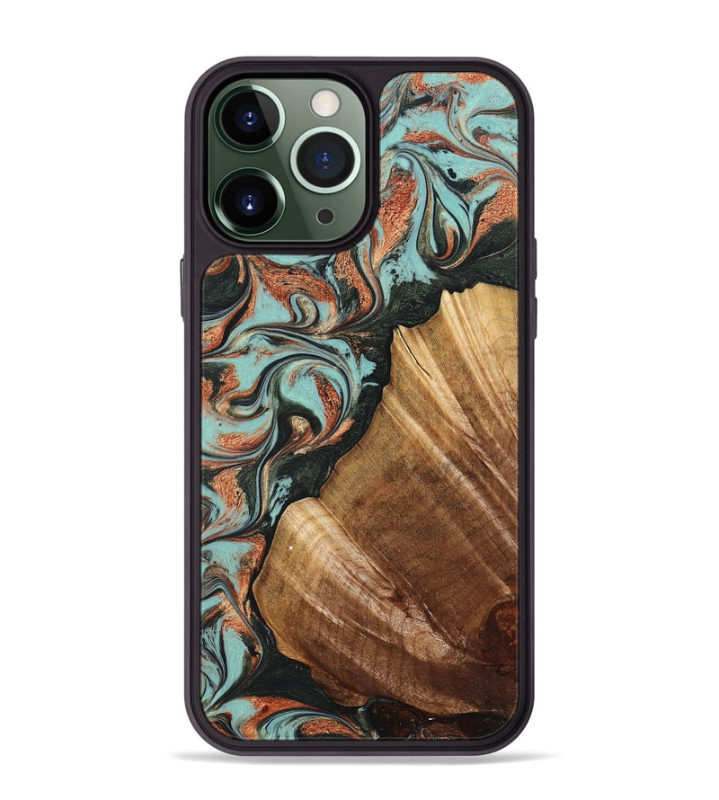 iPhone 13 Pro Max Wood Phone Case - Eboni (Green, 823527)