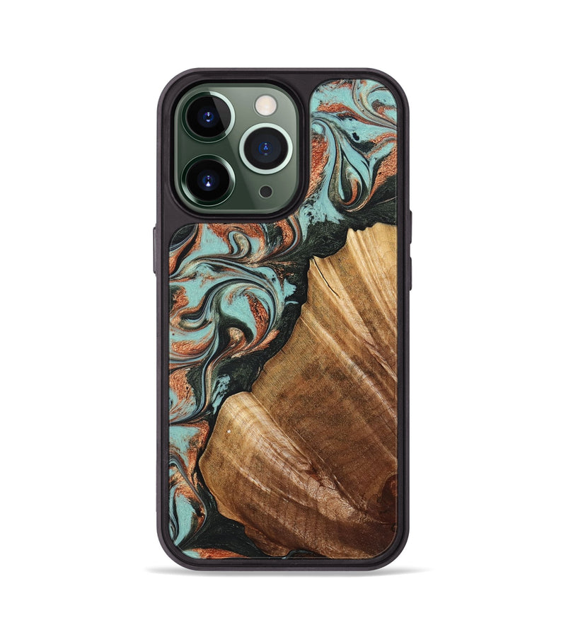 iPhone 13 Pro Wood Phone Case - Eboni (Green, 823527)