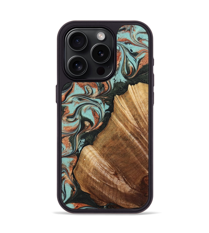 iPhone 15 Pro Wood Phone Case - Eboni (Green, 823527)