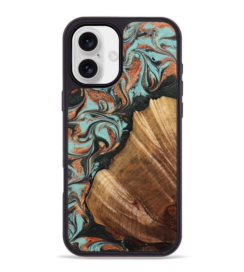 iPhone 16 Plus Wood Phone Case - Eboni (Green, 823527)