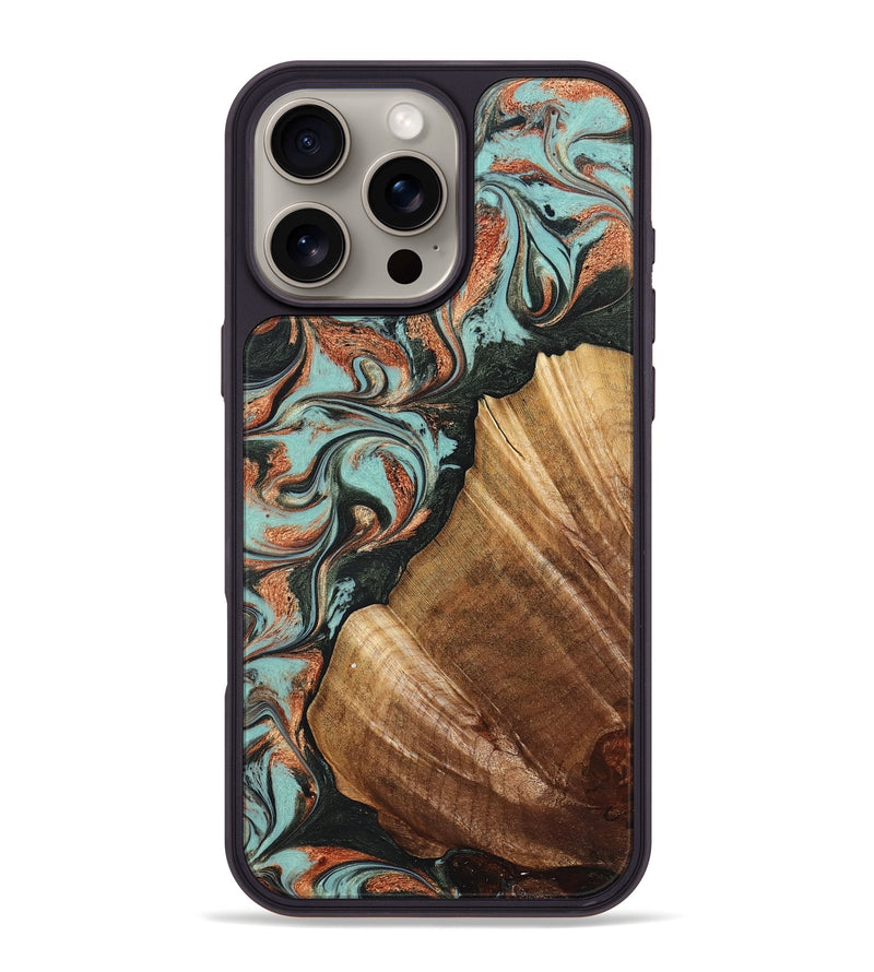 iPhone 16 Pro Max Wood Phone Case - Eboni (Green, 823527)