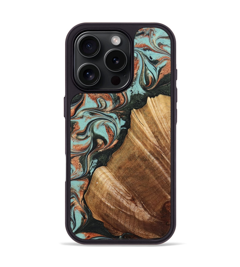iPhone 16 Pro Wood Phone Case - Eboni (Green, 823527)