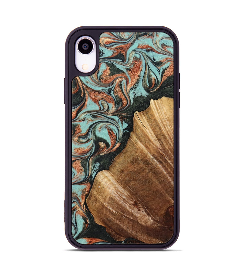 iPhone Xr Wood Phone Case - Eboni (Green, 823527)
