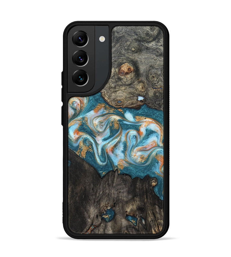 Galaxy S22 Plus Wood Phone Case - Elio (Teal & Gold, 823528)