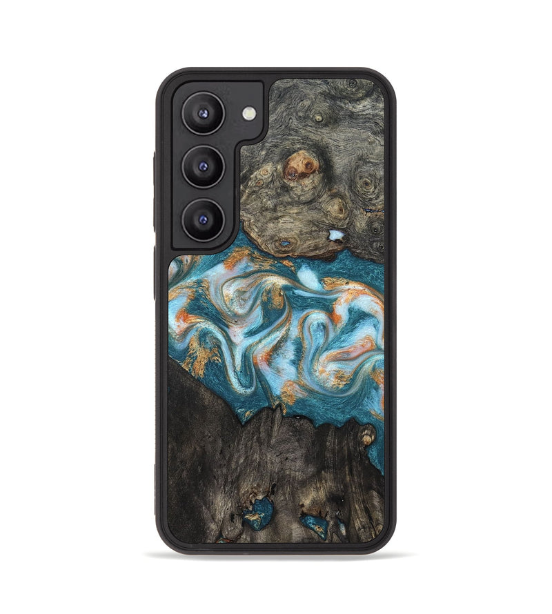 Galaxy S23 Wood Phone Case - Elio (Teal & Gold, 823528)