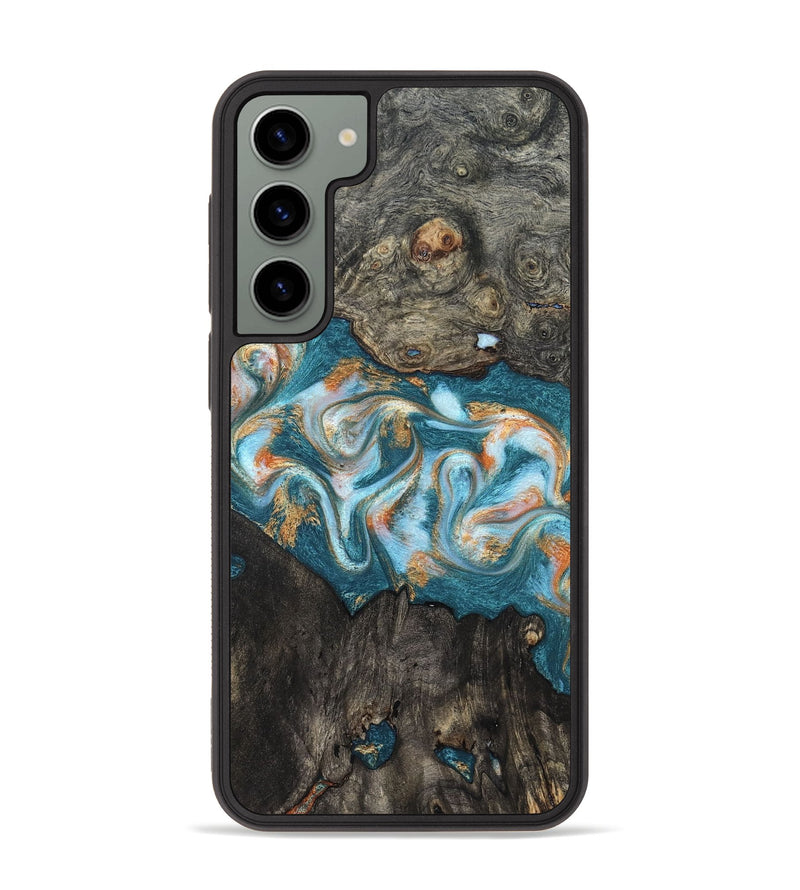 Galaxy S23 Plus Wood Phone Case - Elio (Teal & Gold, 823528)