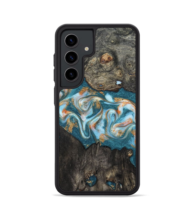 Galaxy S24 Wood Phone Case - Elio (Teal & Gold, 823528)