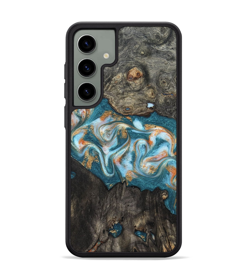 Galaxy S24 Plus Wood Phone Case - Elio (Teal & Gold, 823528)