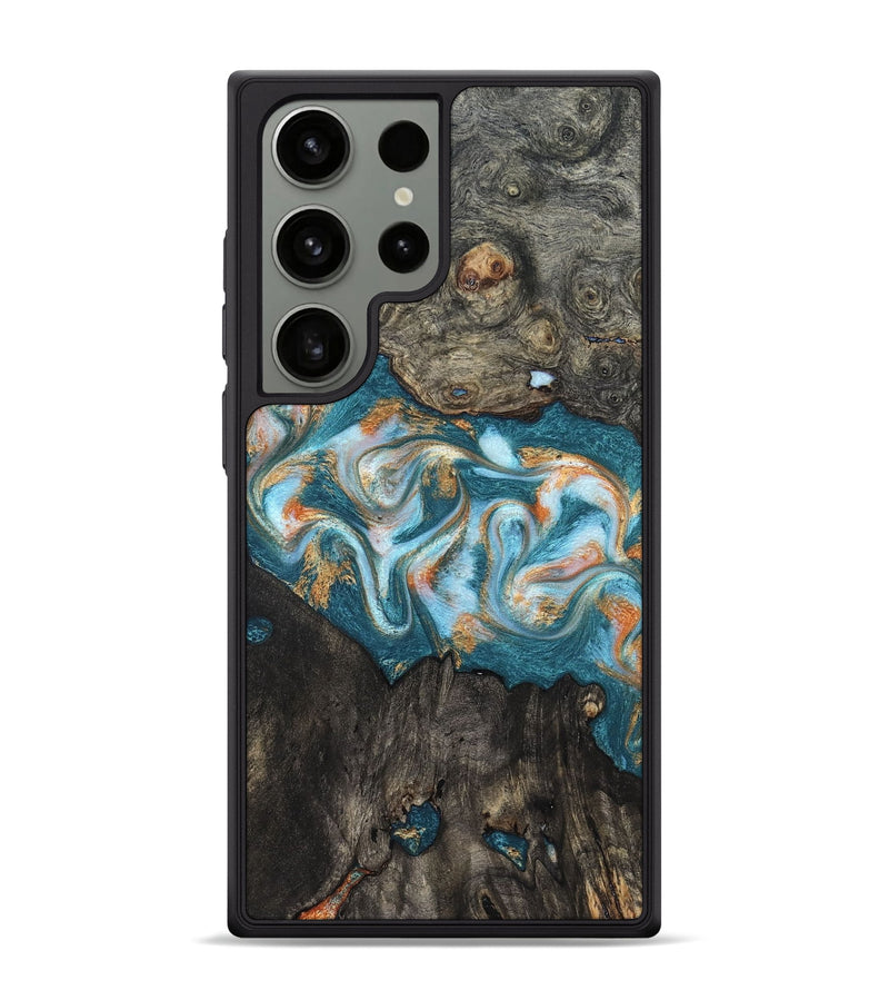 Galaxy S24 Ultra Wood Phone Case - Elio (Teal & Gold, 823528)