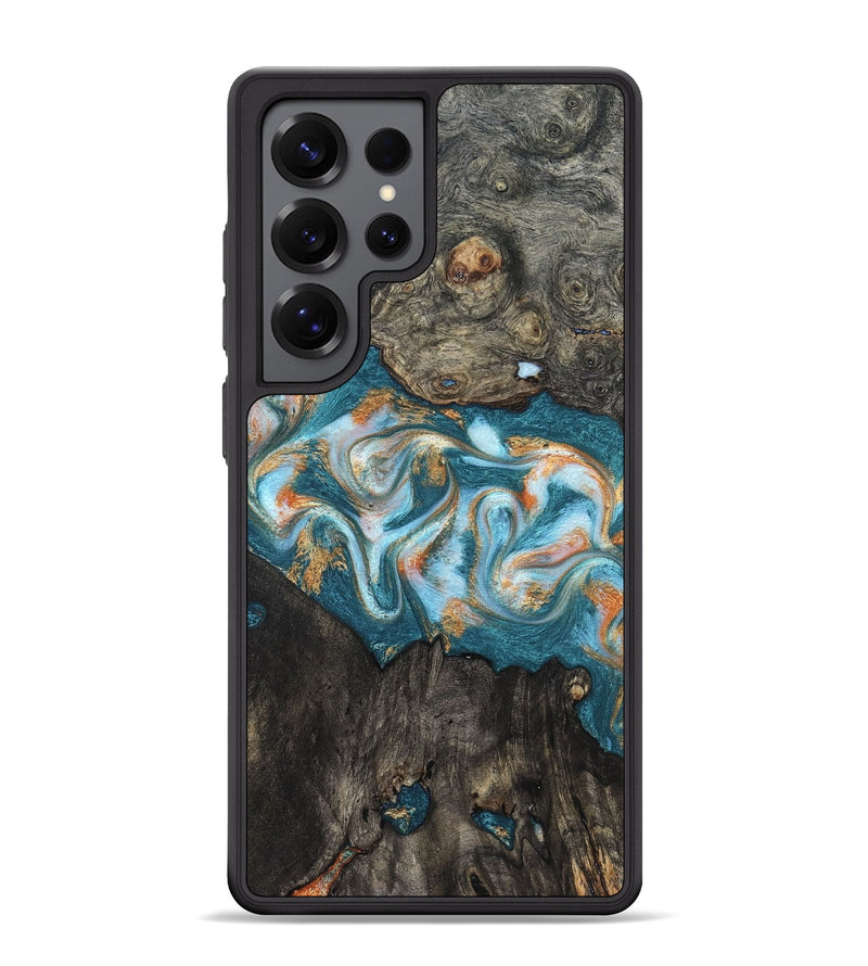 Galaxy S25 Ultra Wood Phone Case - Elio (Teal & Gold, 823528)
